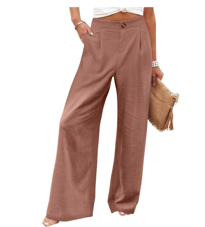 Comfortable high-waisted wide-leg pants