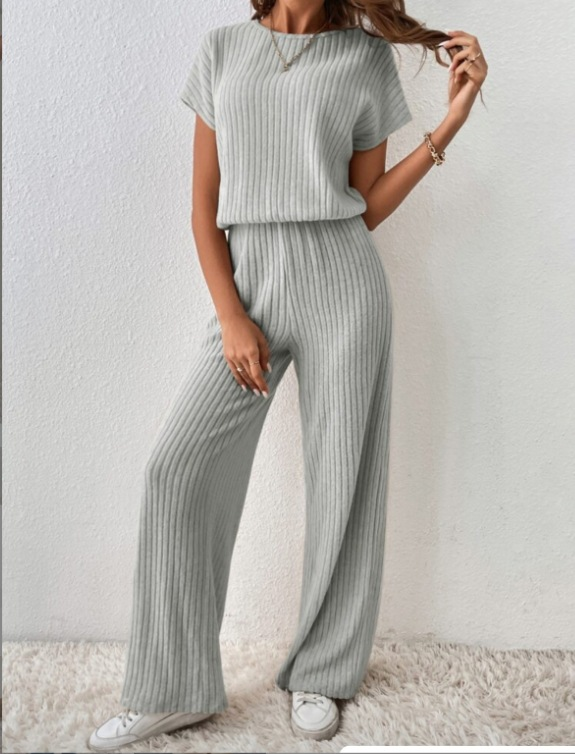 Fashionable Drop-Shoulder Knit Two-Piece Set
