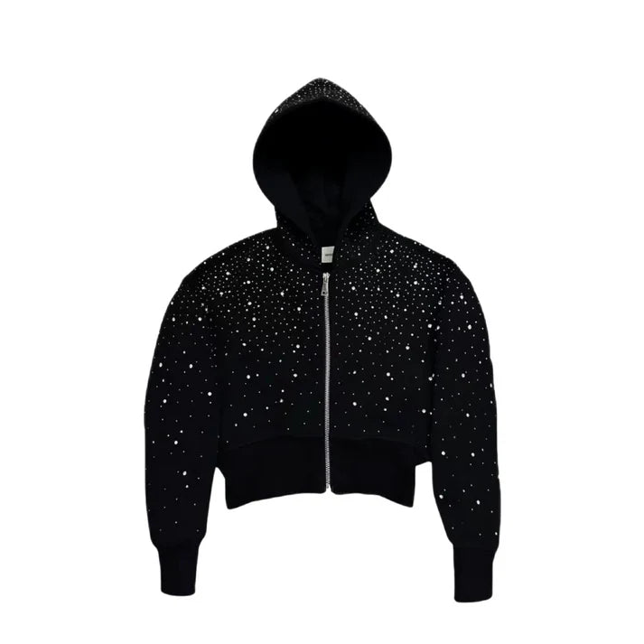 Luxury Rhinestone Fashion Cardigan Hoodie