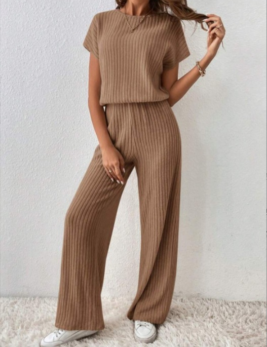 Fashionable Drop-Shoulder Knit Two-Piece Set