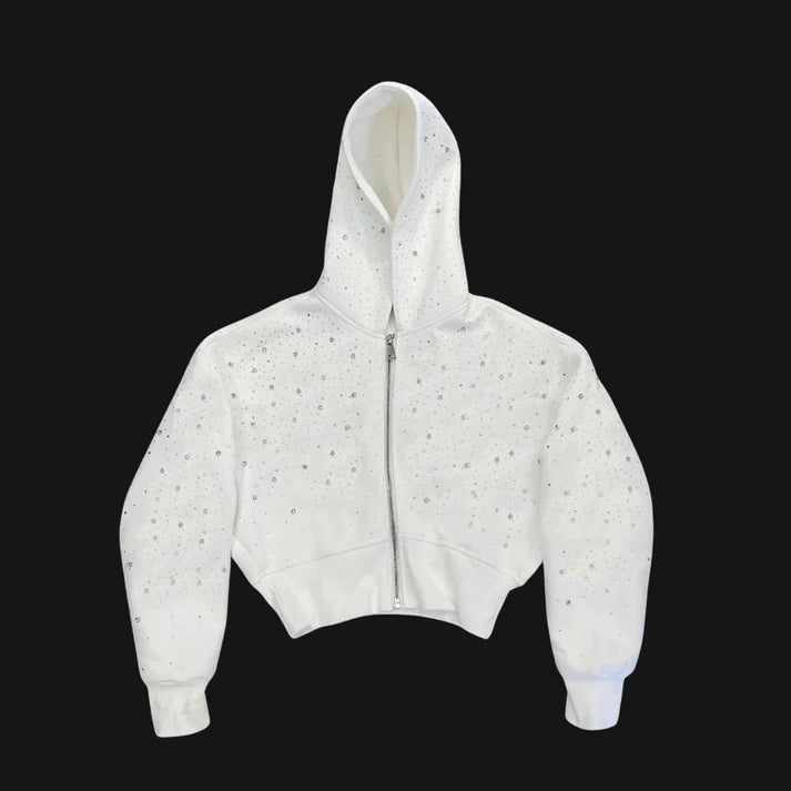 Luxury Rhinestone Fashion Cardigan Hoodie