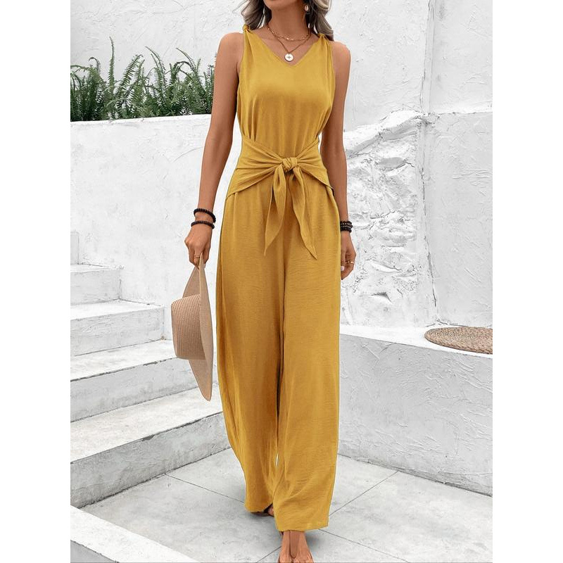 Solid Color Tie-Wrap Shapewear Bodysuit