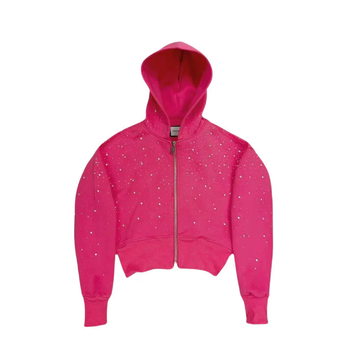 Luxury Rhinestone Fashion Cardigan Hoodie