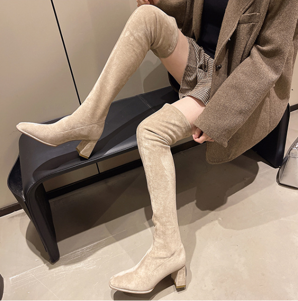 Casual stretch knee-high boots
