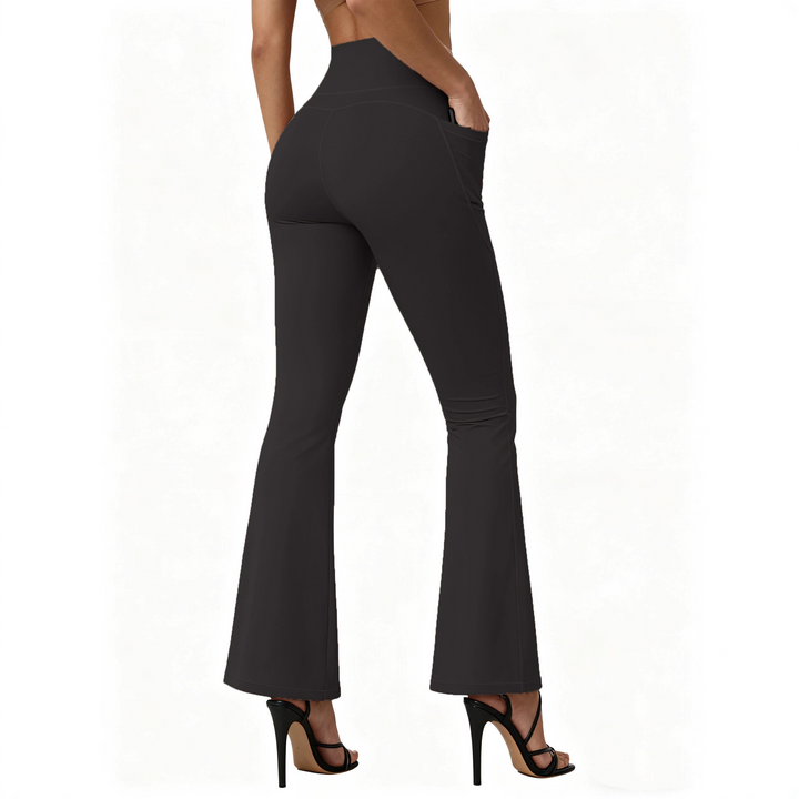High-waisted flared yoga pants