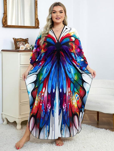 Printed beach smock dress