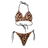 Solid colour strappy three point thong swimsuit