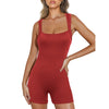 Women's solid color sports jumpsuit