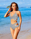 High-waisted crossover swimsuit