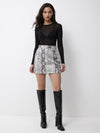 Snakeskin Zipper Skirt