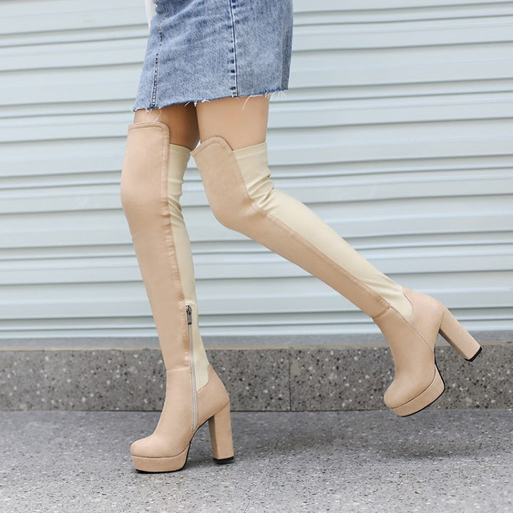 Thigh-heeled boots