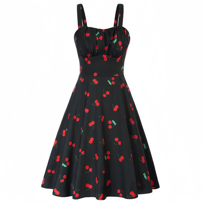 Cute print dress with suspenders