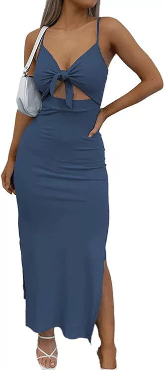 Lace-up Cutout Side Slit Long Skirt