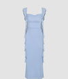 MESH RUFFLE HEM MAXI DRESS