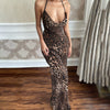 Leopard Print Backless Dress