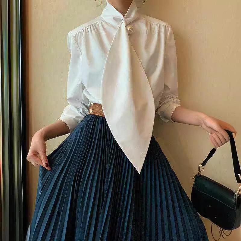 Fashion long sleeve high collar shirt
