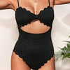 Lace Hanging Neck Backless One-piece Swimsuit