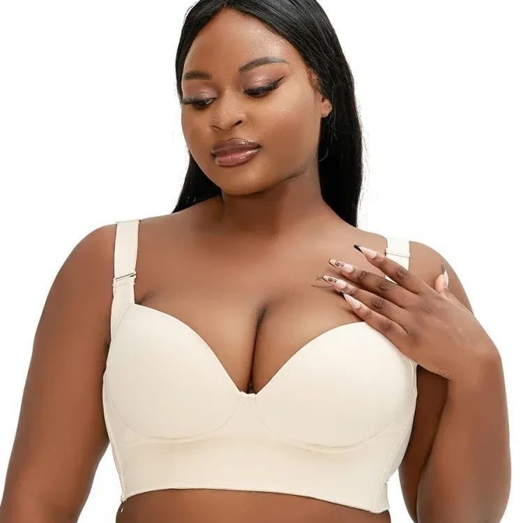 Seamless push-up deep V bra