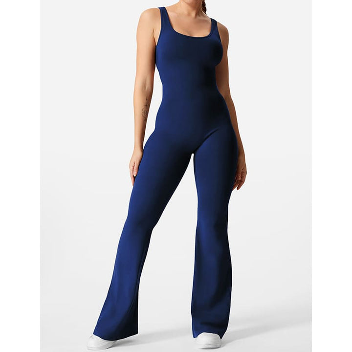 Women's sleeveless flared jumpsuit