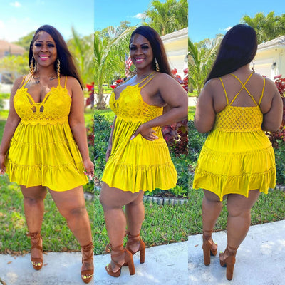 Halter Plus Size Lace Dresses