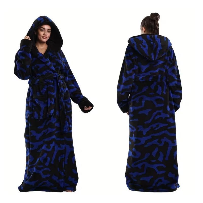 Leopard print lace-up bathrobe