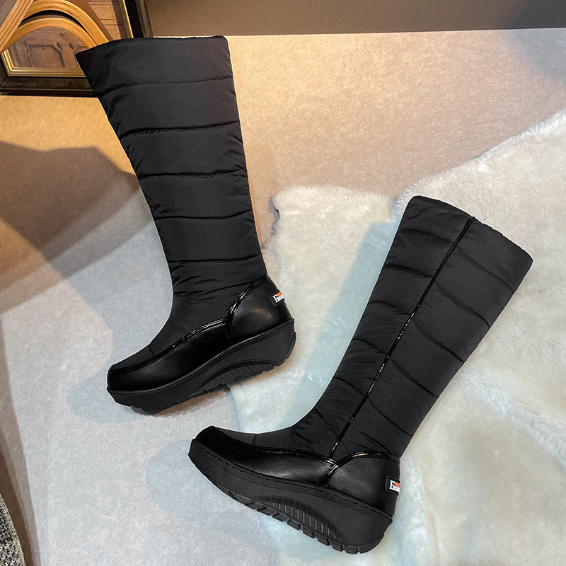 Winter long thick fleece snow boots