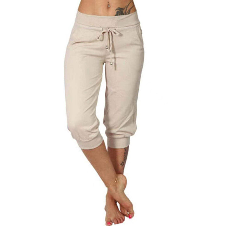 High-waisted drawstring pocket sweatpants