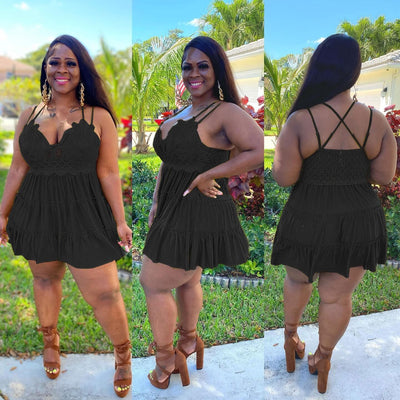 Halter Plus Size Lace Dresses