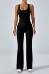 Women's Backless Jumpsuit Cutout Sleeveless Jumpsuit Flared Pants Leggings