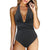 Solid Color Swimsuit Slimming Gathering One Piece