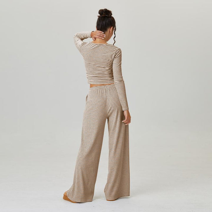 Striped slim-fit fashion suit