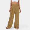 High waist wide leg casual trousers