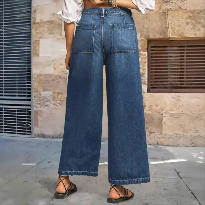 Retro slanted pocket jeans