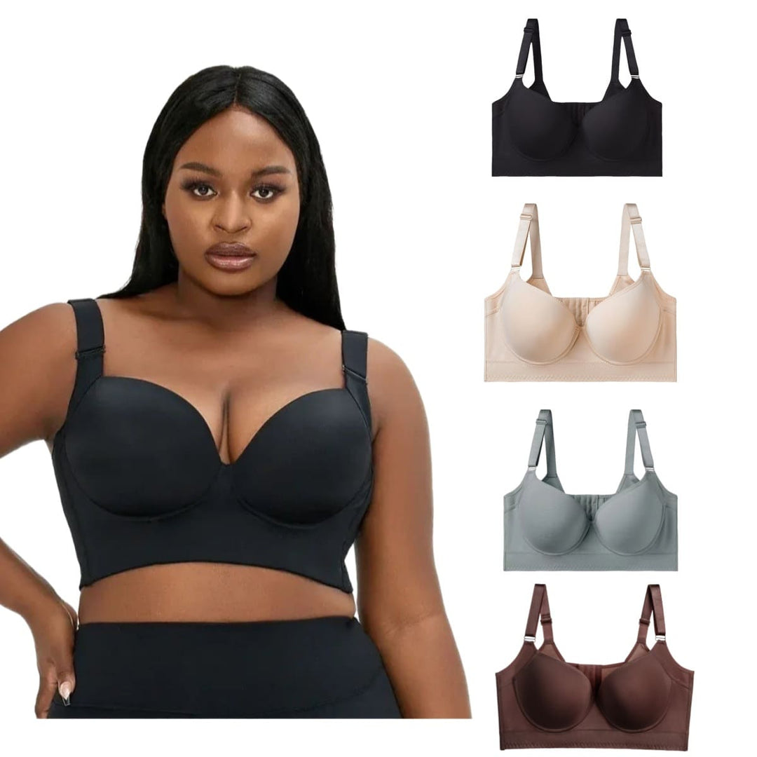 Seamless push-up deep V bra