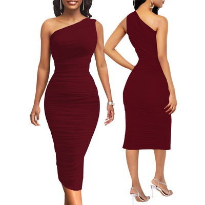 Fashion One Shoulder Slim Dress