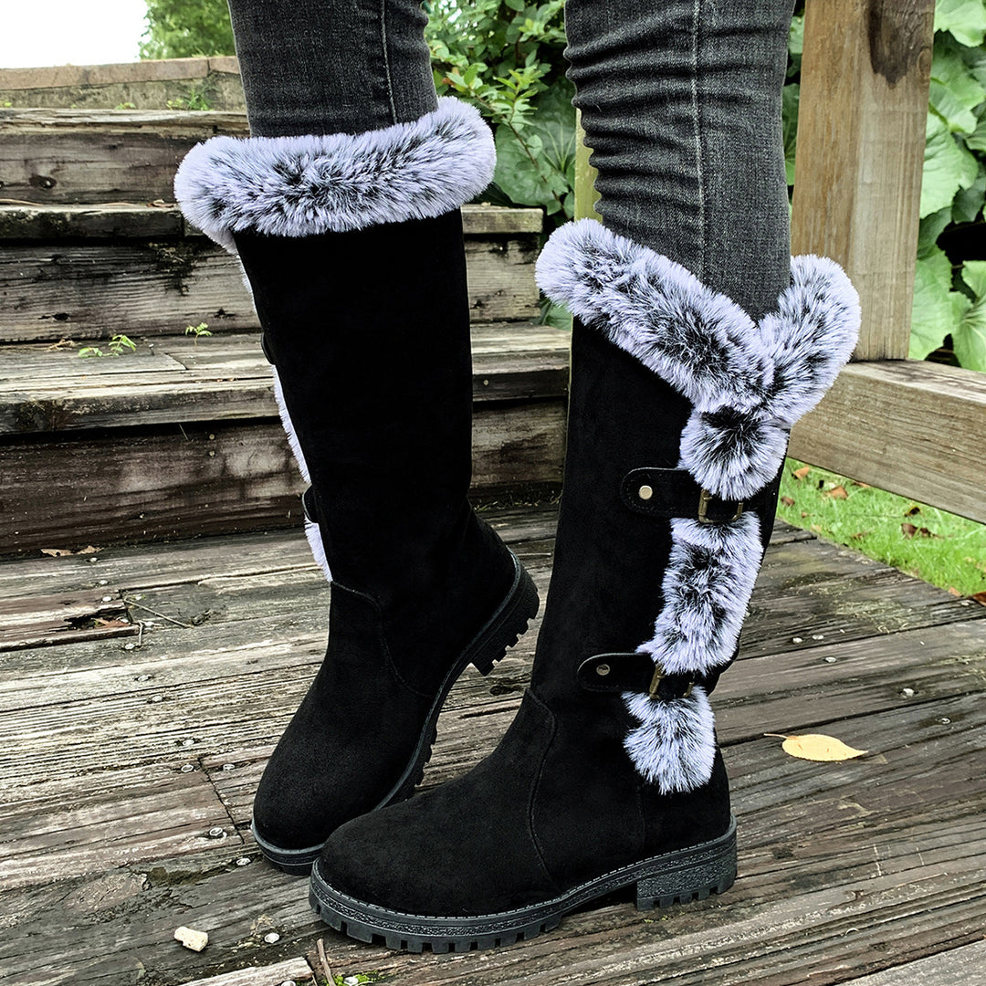 warm suede platform boots