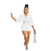 Stylish mid-sleeve blouse jumpsuit
