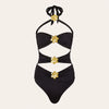 Cut-out strappy one-piece swimsuit