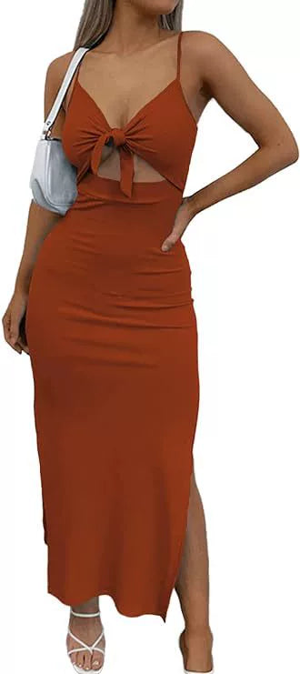 Lace-up Cutout Side Slit Long Skirt
