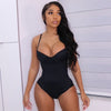 Europe and the United States women's new low-cut mesh splicing package hip tight halter jumpsuit female