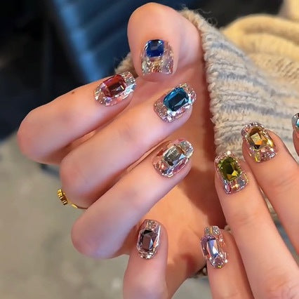 Sparkling diamond nail art