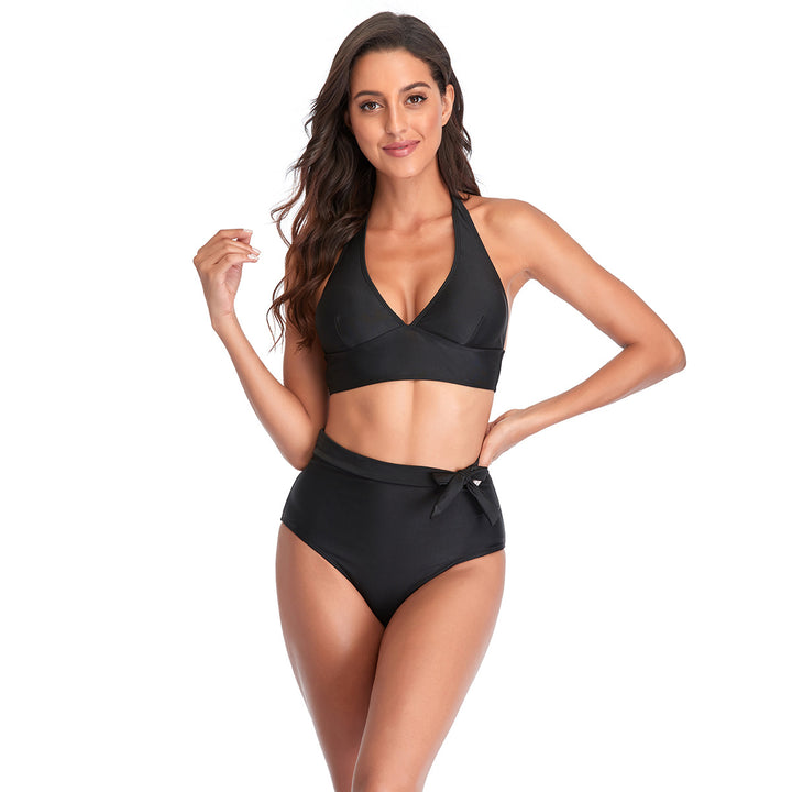 Split Leopard Print Backless Swimsuit