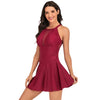 Solid Color Lace Mesh Patchwork Swimsuit