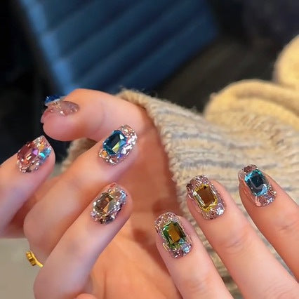 Sparkling diamond nail art