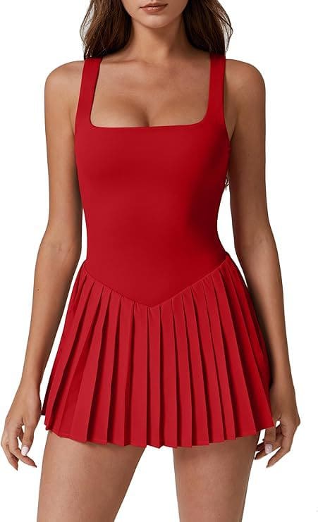 Women's square neck tennis dress