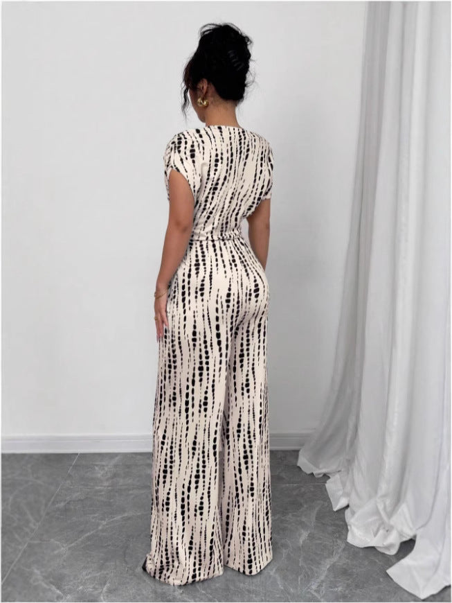One-shoulder tie-up jumpsuit