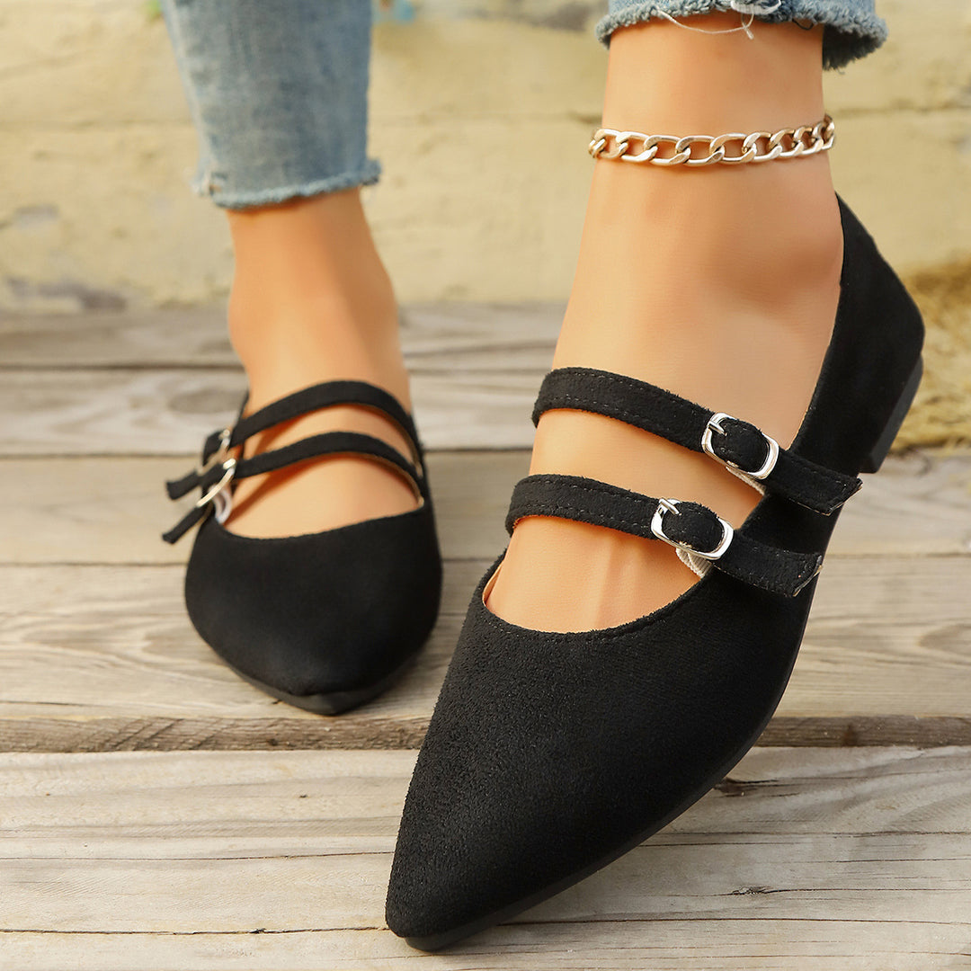 Low-cut retro flats