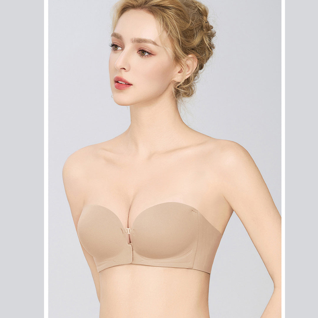 Front-fastening push-up anti-slip bra