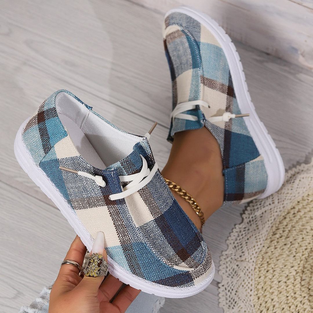Round-toe lace-up casual shoes