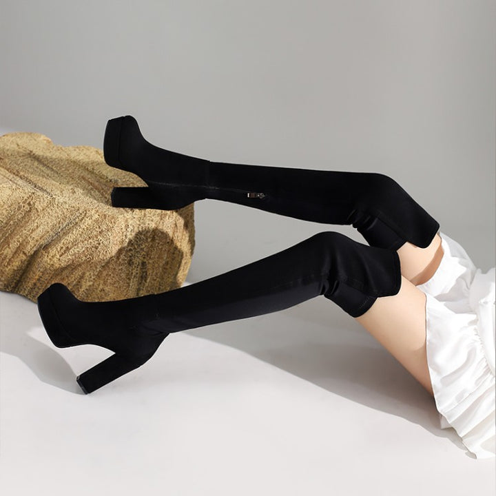 Thigh-heeled boots